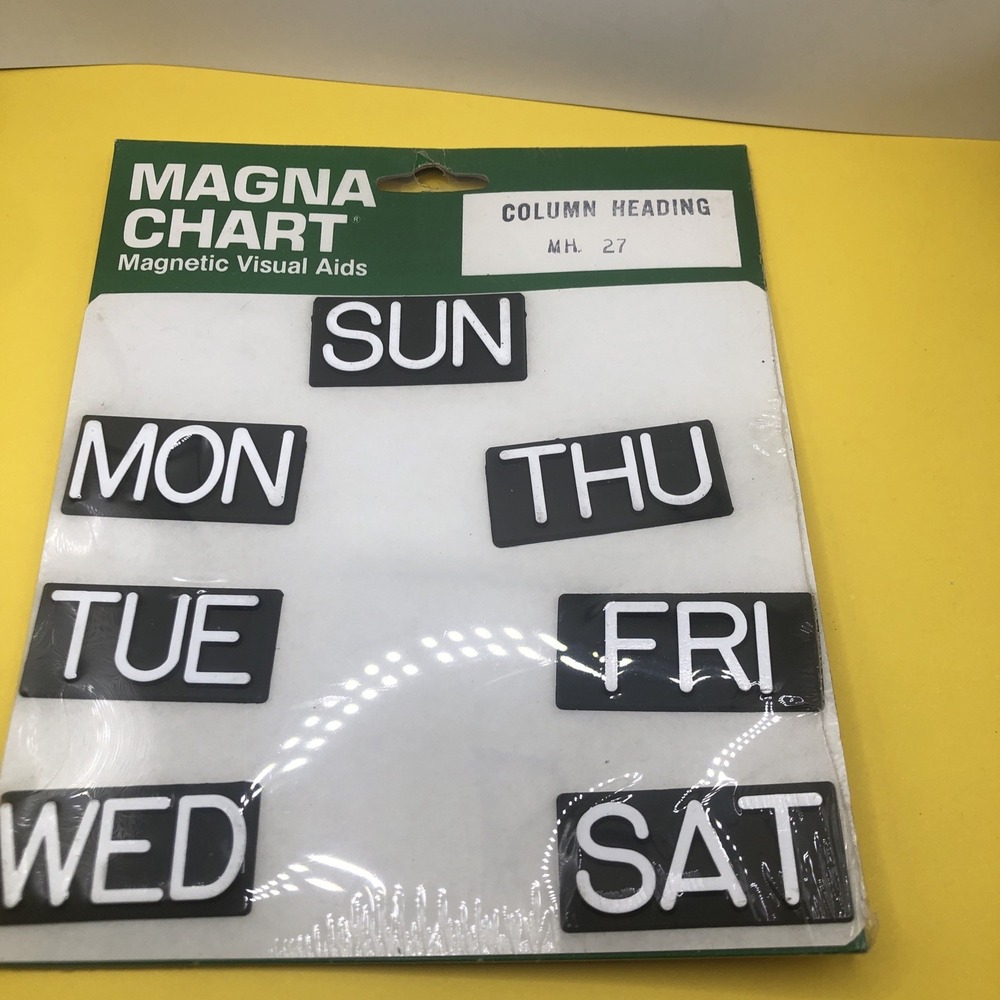 2 New Magna Chart Visual Magnetic Aids Column Heading Days #27, Numbers #37 - Picture 4 of 6